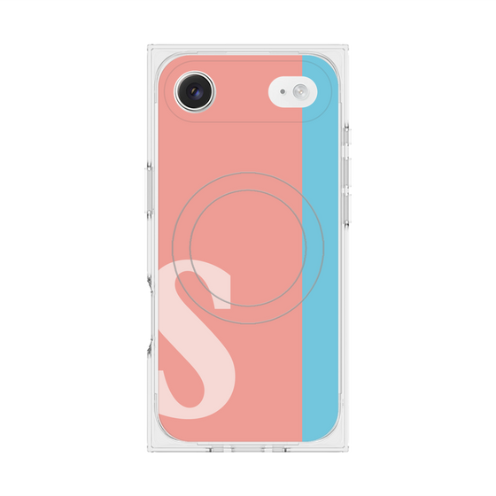プレミアムスクエアケース with MagSafe［ オリジナル - initial color line - S pink ］