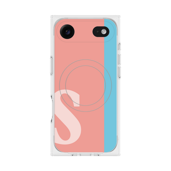 プレミアムスクエアケース with MagSafe［ オリジナル - initial color line - S pink ］