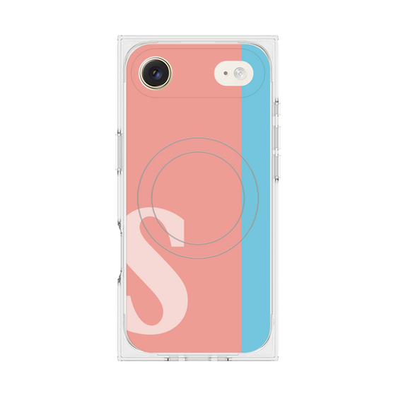 プレミアムスクエアケース with MagSafe［ オリジナル - initial color line - S pink ］