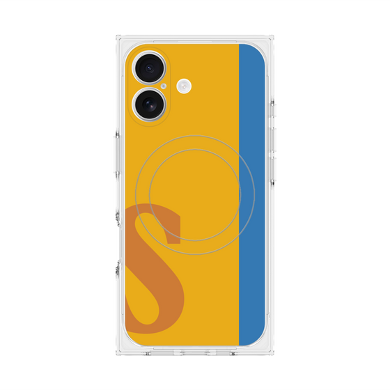 プレミアムスクエアケース with MagSafe［ オリジナル - initial color line - S orange ］