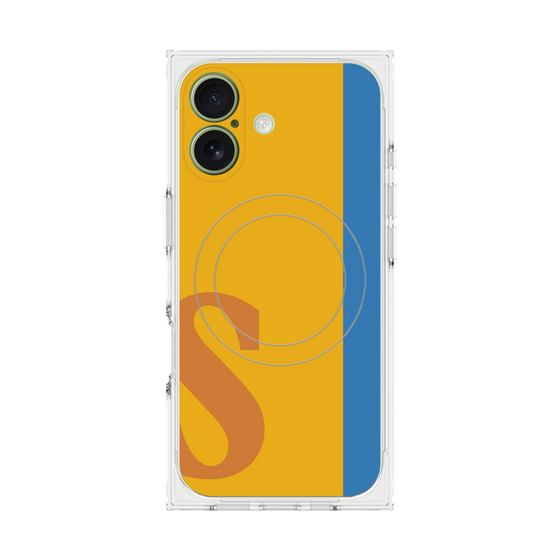 プレミアムスクエアケース with MagSafe［ オリジナル - initial color line - S orange ］