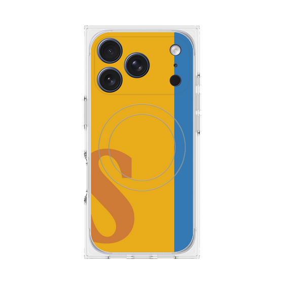 プレミアムスクエアケース with MagSafe［ オリジナル - initial color line - S orange ］