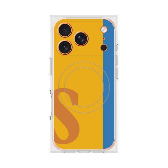 プレミアムスクエアケース with MagSafe［ オリジナル - initial color line - S orange ］