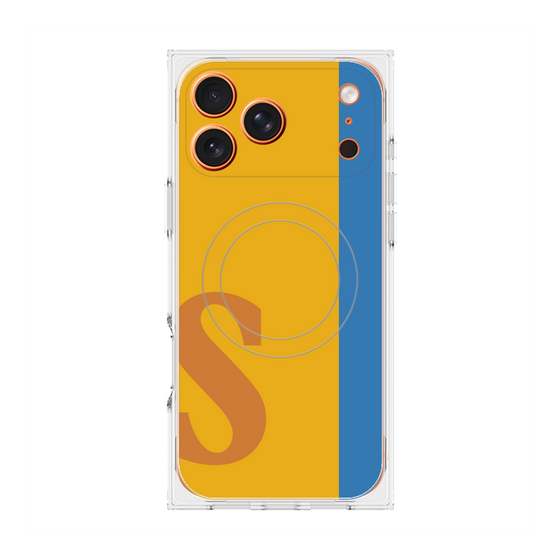 プレミアムスクエアケース with MagSafe［ オリジナル - initial color line - S orange ］