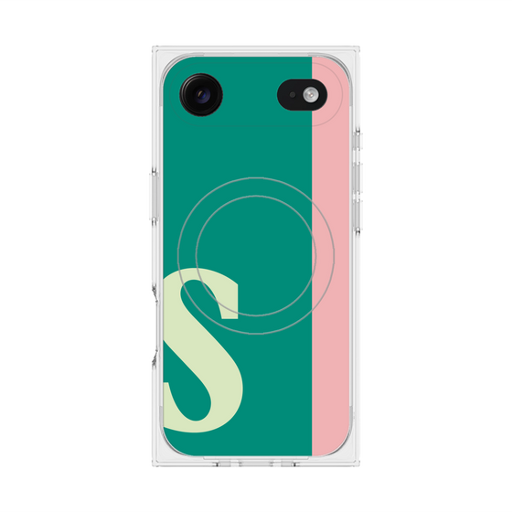 プレミアムスクエアケース with MagSafe［ オリジナル - initial color line - S green ］