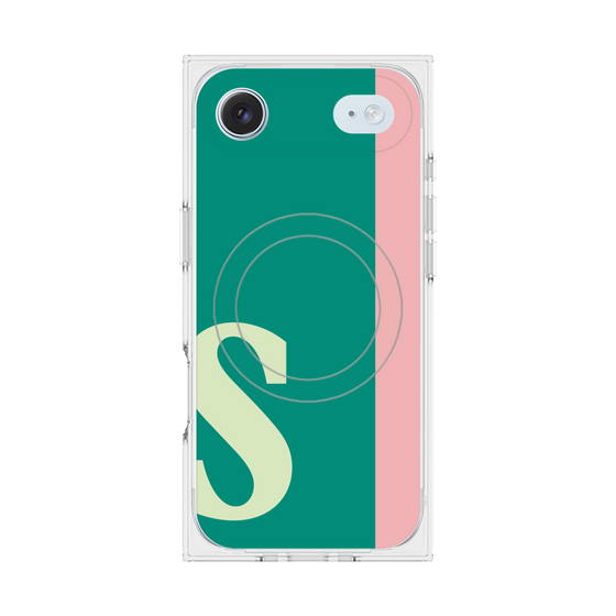 プレミアムスクエアケース with MagSafe［ オリジナル - initial color line - S green ］