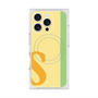 プレミアムスクエアケース with MagSafe［ オリジナル - initial color line - S yellow ］