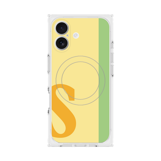 プレミアムスクエアケース with MagSafe［ オリジナル - initial color line - S yellow ］