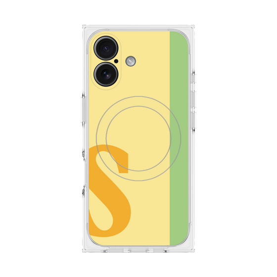 プレミアムスクエアケース with MagSafe［ オリジナル - initial color line - S yellow ］