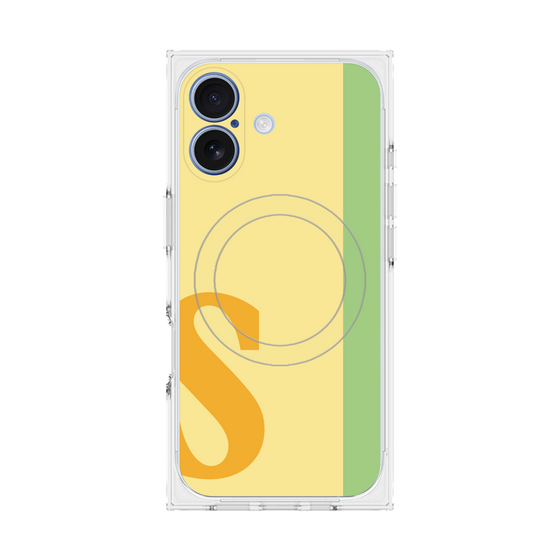 プレミアムスクエアケース with MagSafe［ オリジナル - initial color line - S yellow ］