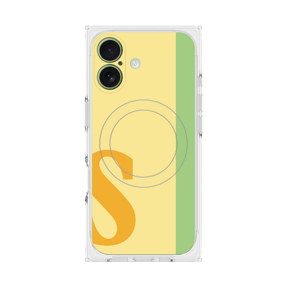 プレミアムスクエアケース with MagSafe［ オリジナル - initial color line - S yellow ］