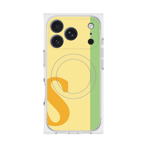 プレミアムスクエアケース with MagSafe［ オリジナル - initial color line - S yellow ］