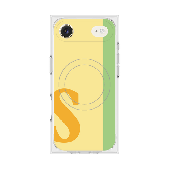 プレミアムスクエアケース with MagSafe［ オリジナル - initial color line - S yellow ］