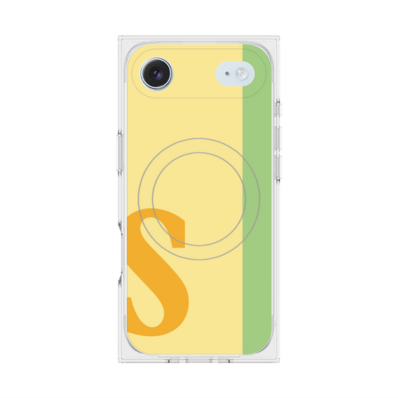 プレミアムスクエアケース with MagSafe［ オリジナル - initial color line - S yellow ］
