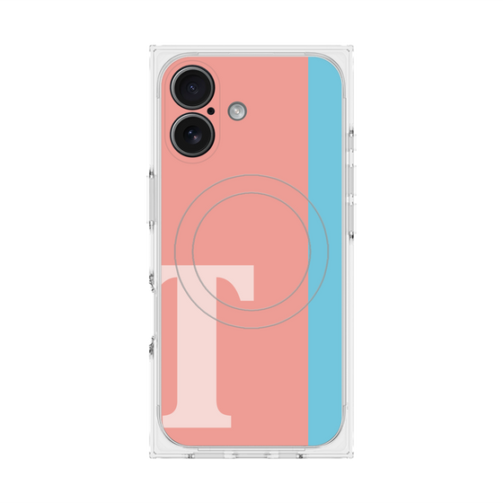 プレミアムスクエアケース with MagSafe［ オリジナル - initial color line - T pink ］