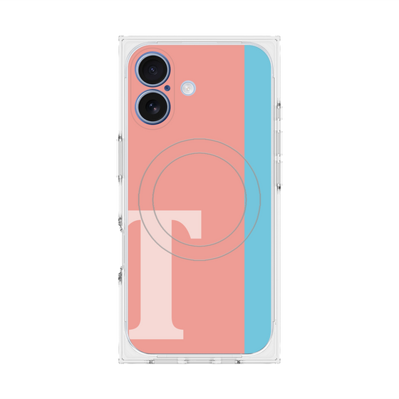 プレミアムスクエアケース with MagSafe［ オリジナル - initial color line - T pink ］