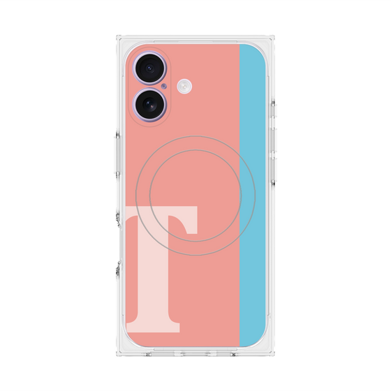プレミアムスクエアケース with MagSafe［ オリジナル - initial color line - T pink ］