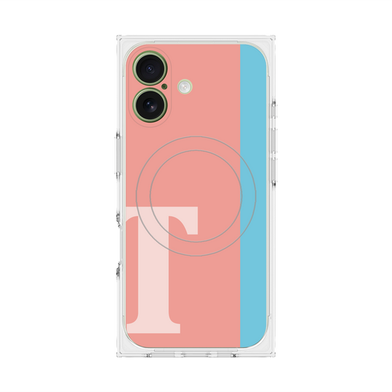プレミアムスクエアケース with MagSafe［ オリジナル - initial color line - T pink ］