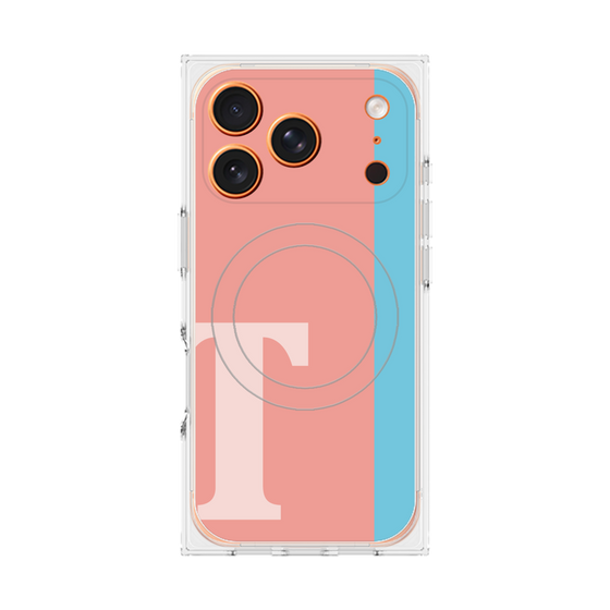プレミアムスクエアケース with MagSafe［ オリジナル - initial color line - T pink ］