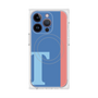 プレミアムスクエアケース with MagSafe［ オリジナル - initial color line - T blue ］
