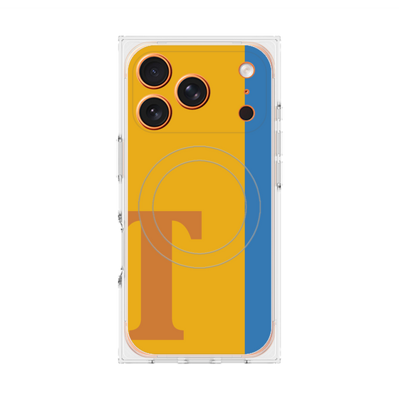 プレミアムスクエアケース with MagSafe［ オリジナル - initial color line - T orange ］