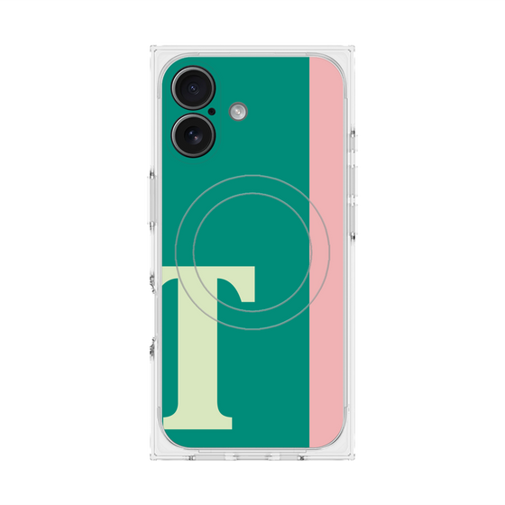 プレミアムスクエアケース with MagSafe［ オリジナル - initial color line - T green ］