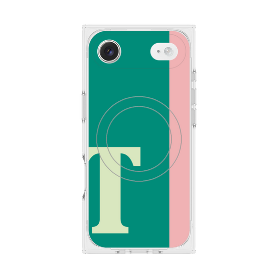 プレミアムスクエアケース with MagSafe［ オリジナル - initial color line - T green ］