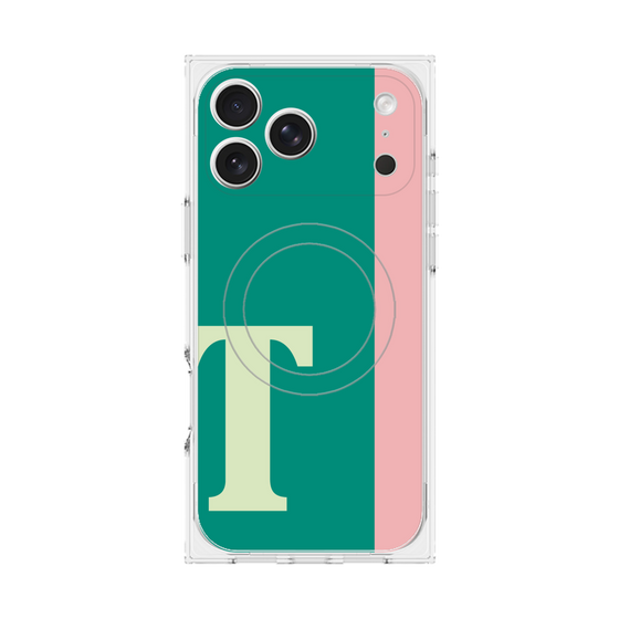 プレミアムスクエアケース with MagSafe［ オリジナル - initial color line - T green ］