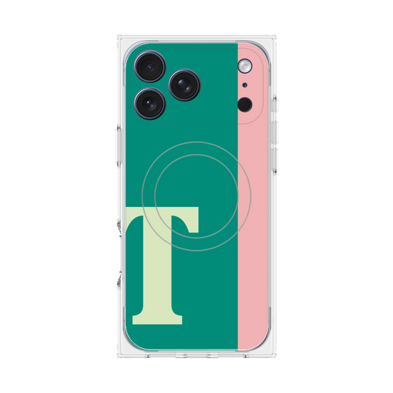 プレミアムスクエアケース with MagSafe［ オリジナル - initial color line - T green ］