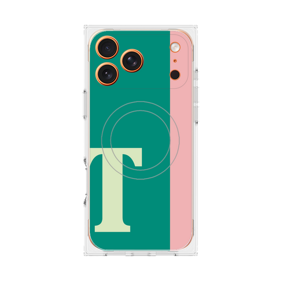 プレミアムスクエアケース with MagSafe［ オリジナル - initial color line - T green ］