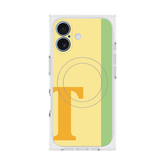 プレミアムスクエアケース with MagSafe［ オリジナル - initial color line - T yellow ］