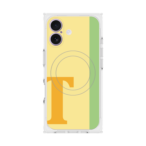 プレミアムスクエアケース with MagSafe［ オリジナル - initial color line - T yellow ］