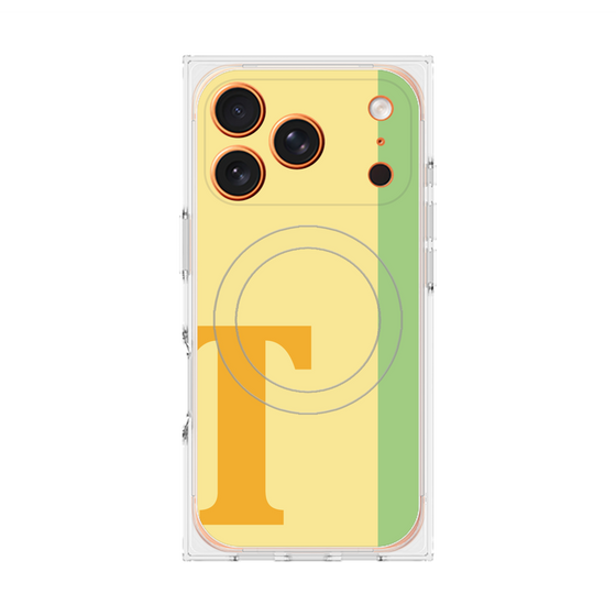 プレミアムスクエアケース with MagSafe［ オリジナル - initial color line - T yellow ］
