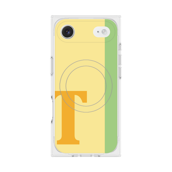 プレミアムスクエアケース with MagSafe［ オリジナル - initial color line - T yellow ］
