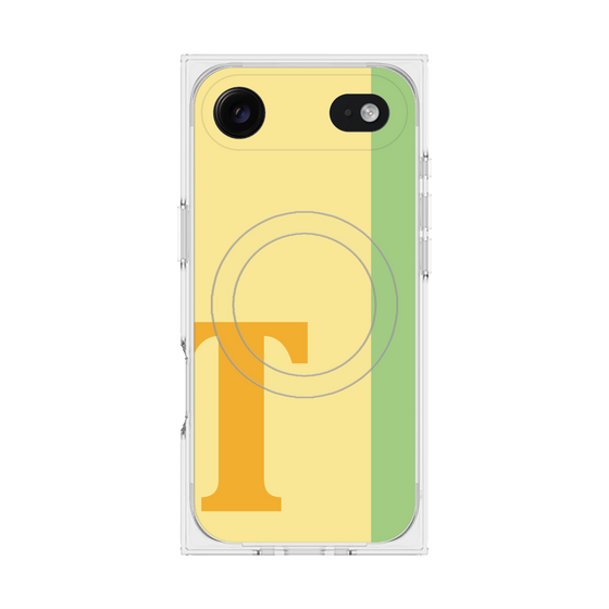 プレミアムスクエアケース with MagSafe［ オリジナル - initial color line - T yellow ］