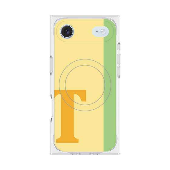 プレミアムスクエアケース with MagSafe［ オリジナル - initial color line - T yellow ］