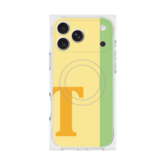 プレミアムスクエアケース with MagSafe［ オリジナル - initial color line - T yellow ］