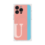 プレミアムスクエアケース with MagSafe［ オリジナル - initial color line - U pink ］