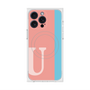 プレミアムスクエアケース with MagSafe［ オリジナル - initial color line - U pink ］