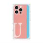 プレミアムスクエアケース with MagSafe［ オリジナル - initial color line - U pink ］