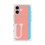 プレミアムスクエアケース with MagSafe［ オリジナル - initial color line - U pink ］
