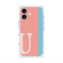 プレミアムスクエアケース with MagSafe［ オリジナル - initial color line - U pink ］