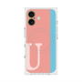 プレミアムスクエアケース with MagSafe［ オリジナル - initial color line - U pink ］