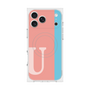 プレミアムスクエアケース with MagSafe［ オリジナル - initial color line - U pink ］