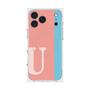 プレミアムスクエアケース with MagSafe［ オリジナル - initial color line - U pink ］