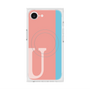 プレミアムスクエアケース with MagSafe［ オリジナル - initial color line - U pink ］