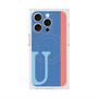 プレミアムスクエアケース with MagSafe［ オリジナル - initial color line - U blue ］