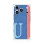 プレミアムスクエアケース with MagSafe［ オリジナル - initial color line - U blue ］