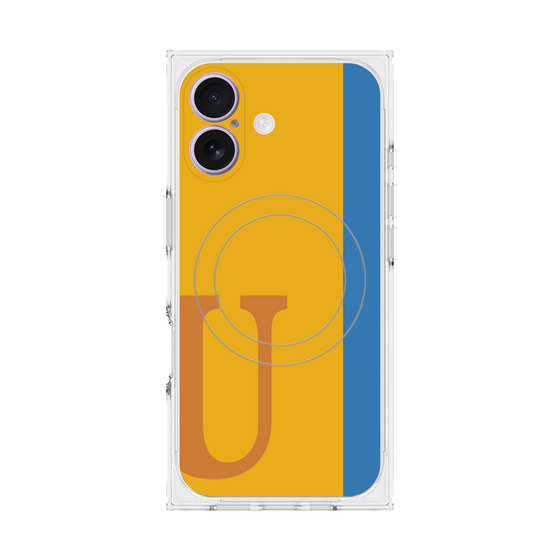 プレミアムスクエアケース with MagSafe［ オリジナル - initial color line - U orange ］