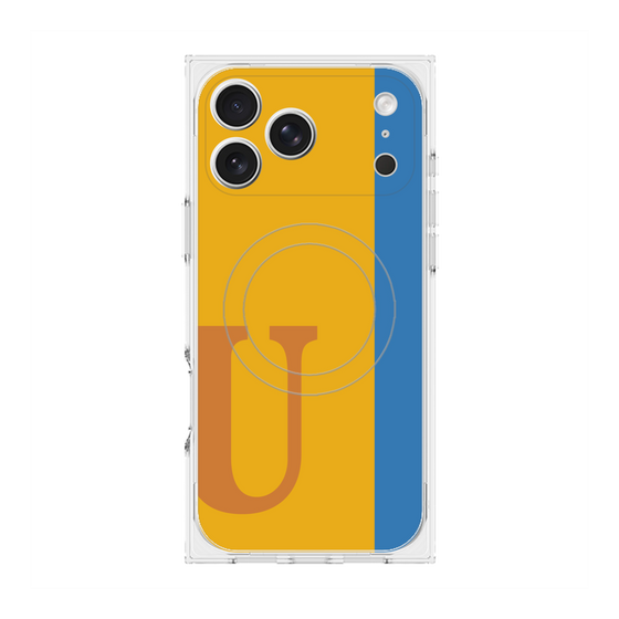 プレミアムスクエアケース with MagSafe［ オリジナル - initial color line - U orange ］
